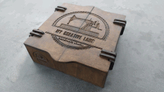 Laser Cut Wooden Hinged Box 150x150x50 Free DXF File