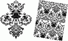Baroque Floral Vector Pattern Free DXF File