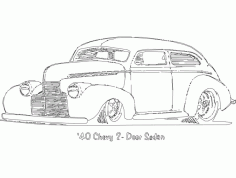 1940 Chevy 2 Door Sedan Car Sticker Free DXF File