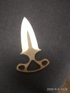Laser Cut Push Dagger Knife Free CDR Vectors Art