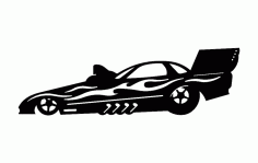 Silhouette Sticker Drag Car Free DXF File