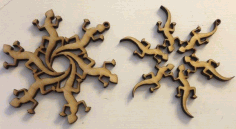 Laser Cut Snowflake Lizard Flake Free CDR Vectors Art