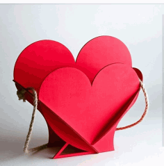 Laser Cut Valentine Day Gift Heart Shape Basket Free CDR Vectors Art