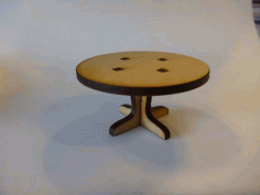 Round Table Furniture For Doll House Free DXF File