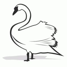 Black And White Swan Silhouette Clip Art Free CDR Vectors Art