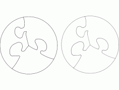 Circular Shape Jigsaw Round Puzzle Free DXF File