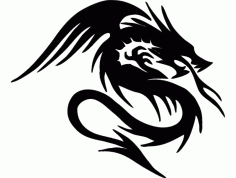 Dragon Silhouette Sketch Free DXF File