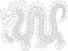 Dragon Sketch Drawing Free DXF File