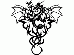 Dragon Tattoo Drawing Free DXF File