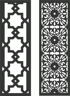 Floral Screen Patterns Design 46 Free DXF File