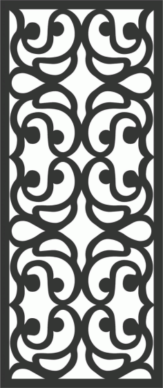 Floral Screen Patterns Design 51 Free DXF File