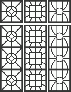 Floral Screen Patterns Design 95 Free DXF File