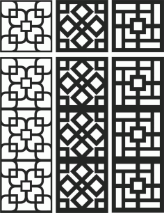 Floral Screen Patterns Design 104 Free DXF File