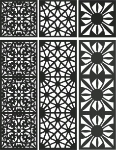 Floral Screen Patterns Design 106 Free DXF File