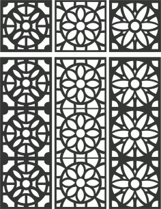 Floral Screen Patterns Design 110 Free DXF File