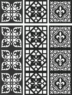 Floral Screen Patterns Design 114 Free DXF File