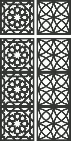 Floral Screen Patterns Design 116 Free DXF File