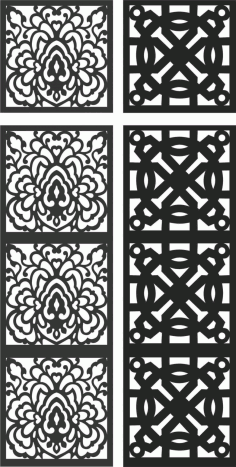 Floral Screen Patterns Design 118 Free DXF File