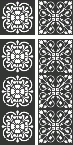 Floral Screen Patterns Design 121 Free DXF File