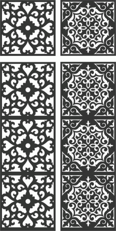 Floral Screen Patterns Design 122 Free DXF File