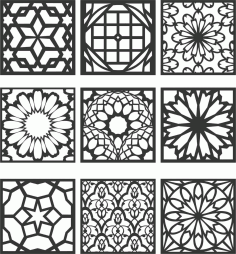 Floral Screen Patterns Design 126 Free DXF File