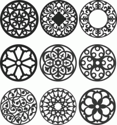 Floral Screen Patterns Design 134 Free DXF File