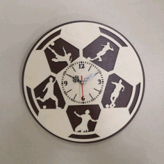 Football Wall Clock Gift For Soccer Lover Footballer Free CDR Vectors Art