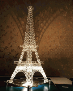 Laser Cut Eiffel Tower Template In 5 Sizes Free CDR Vectors Art