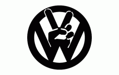 Vw Peace Tabs Logo Free DXF File