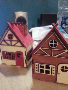 Wooden Toy House For Kids Laser Cut Template Free CDR Vectors Art