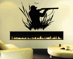 Laser Cut Engrave Duck Hunting Wall Art Decal Free DXF File