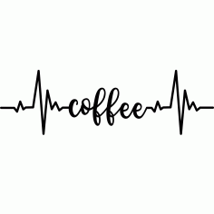Laser Cut Engraved Coffee Heartbeat Wall Art Free DXF File