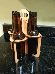 Laser Cut 4 Packer Beer Caddy Free DXF File