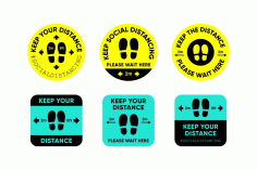 covid-19 Social Distancing Keep Your Distance Signs Free DXF File