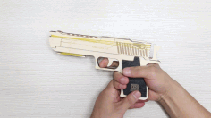 Laser Cut Rubber Band Gun 3mm Plywood Free DXF File