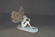Laser Cut Angel Fairy On Stand Decoration Free DXF File