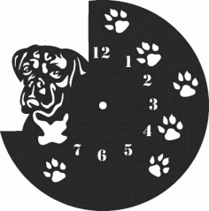Dog Wall Clock Free DXF File