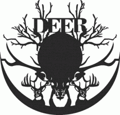 Deer Wall Clock Free CDR Vectors Art