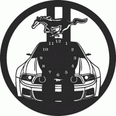 Mustang Car Wall Clock Free CDR Vectors Art