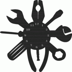 Tools Wall Clock Free CDR Vectors Art