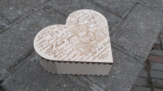 Heart Box With A Bear Laser Cut Free CDR Vectors Art