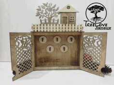 Key Cabinet Wooden Key Holder Box Wall Mounted Decorative Key Rack 3mm Free CDR Vectors Art
