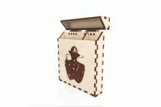 Laser Cut Wooden Cigarette Box 100mm Free CDR Vectors Art