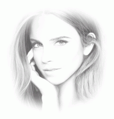 Laser Cut Engrave Emma Watson Portrait Free CDR Vectors Art