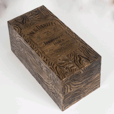 Engraved Jack Daniels Whiskey Wooden Box Free CDR Vectors Art