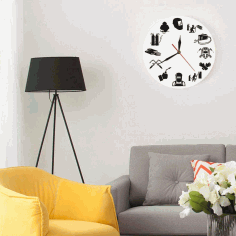 Welding Wall Clock Welder Silhouette Modern Wall Clock Free CDR Vectors Art
