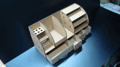 Laser Cut Organizer Pattern Wood Projects Plans Cnc Wood Desk Organizer Box Free CDR Vectors Art