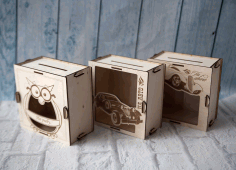 Wooden Bank Box Free CDR Vectors Art