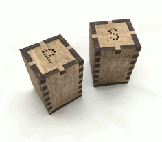 Laser Cut Wooden Salt And Pepper Shakers 4mm Free CDR Vectors Art
