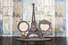 Laser Cut Eiffel Tower Photo Frame Free CDR Vectors Art